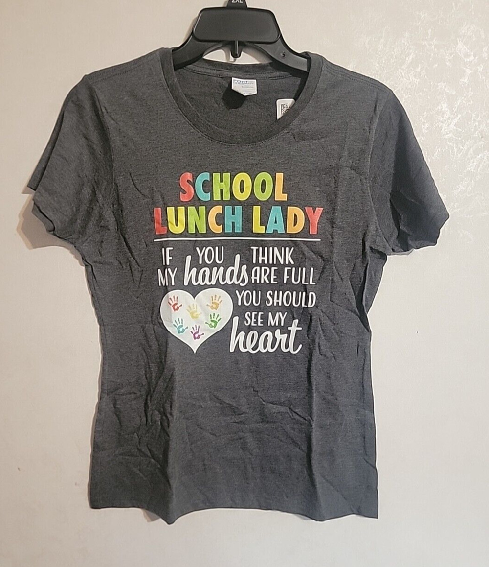 Port & Company Womens Short Sleeve Essential Crew Neck T-Shirt sz M Lunch Lady
